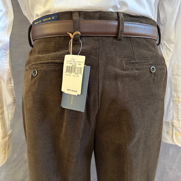 New Henry Jacobson 33x32 ‘mink’ horizontal corduroy cotton/tencel pants - Picture 4 of 5